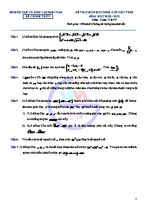 Đề thi chọn học sinh giỏi cấp tỉnh môn Toán THPT - Năm học 2018-2019 - Sở giáo dục và đào tạo Kon Tum